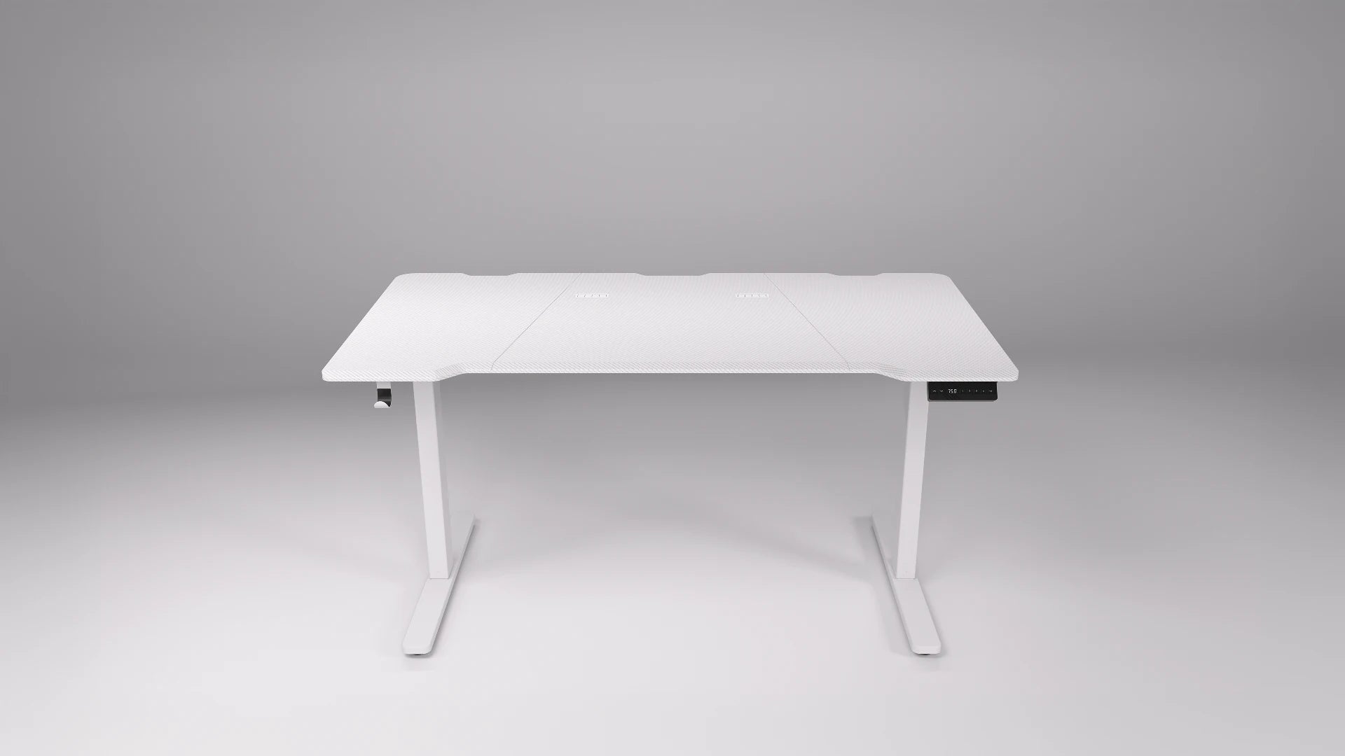 Biurko ENDORFY Atlas L Electric Onyx White – widok z przodu 