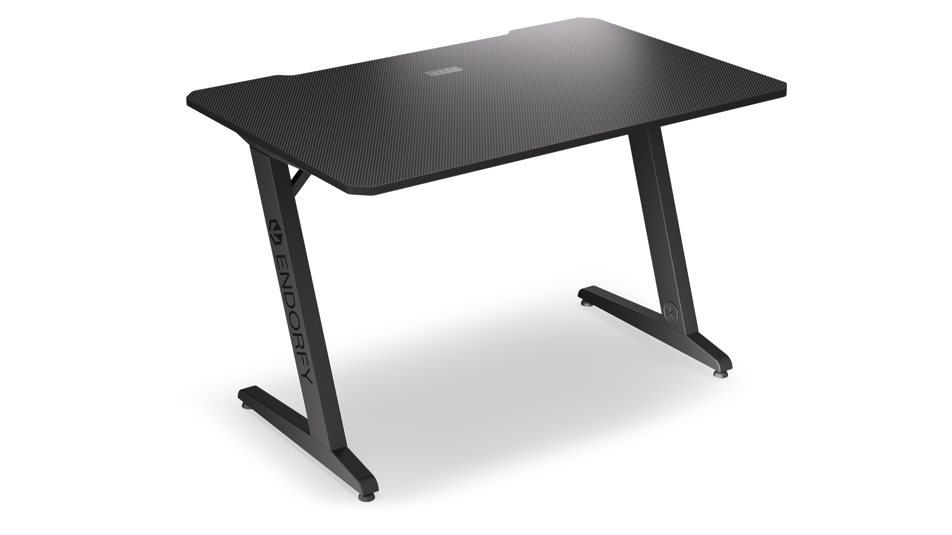 ENDORFY Atlas S EY8E001-Desk Front Left View Legs Rubbers Grommet In The Desk