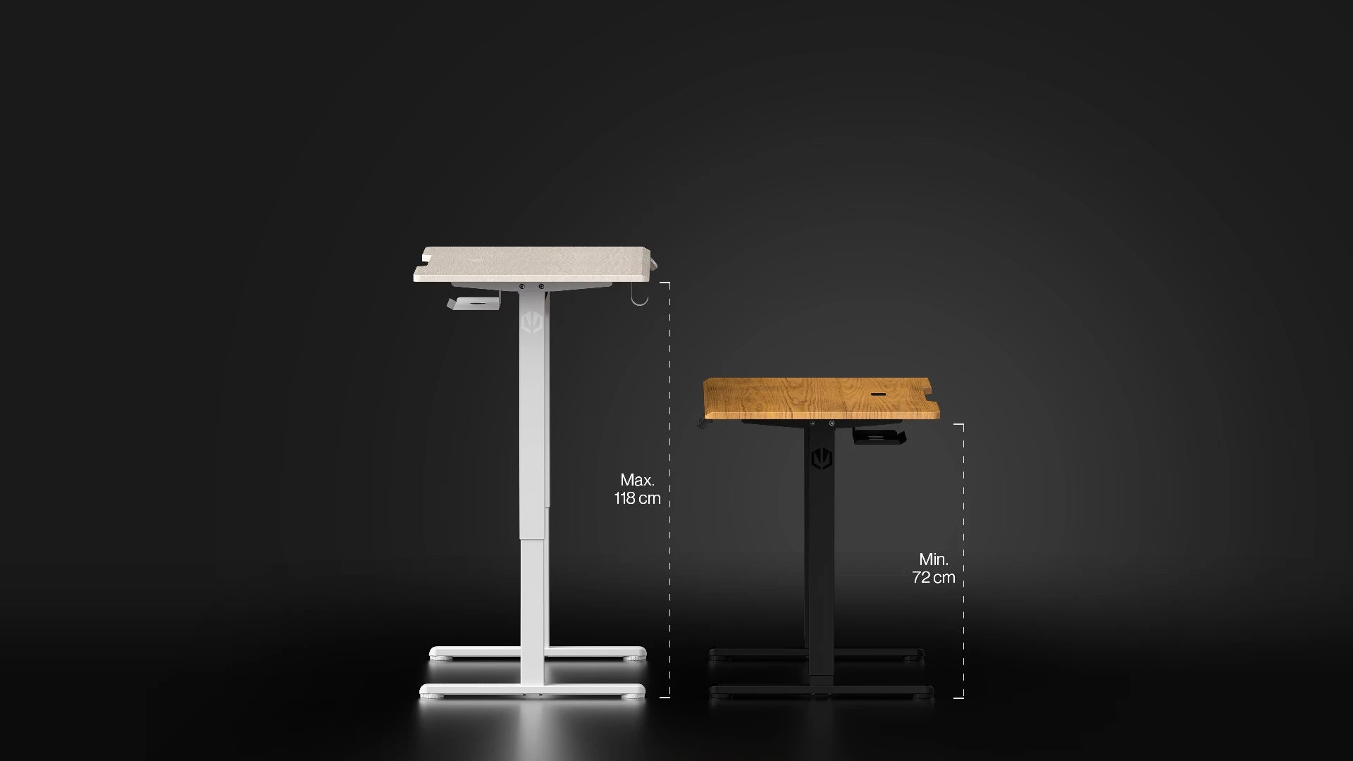 Mechanizm elektrycznej regulacji wysokości w biurku Atlas S Electric Dark Wood 
