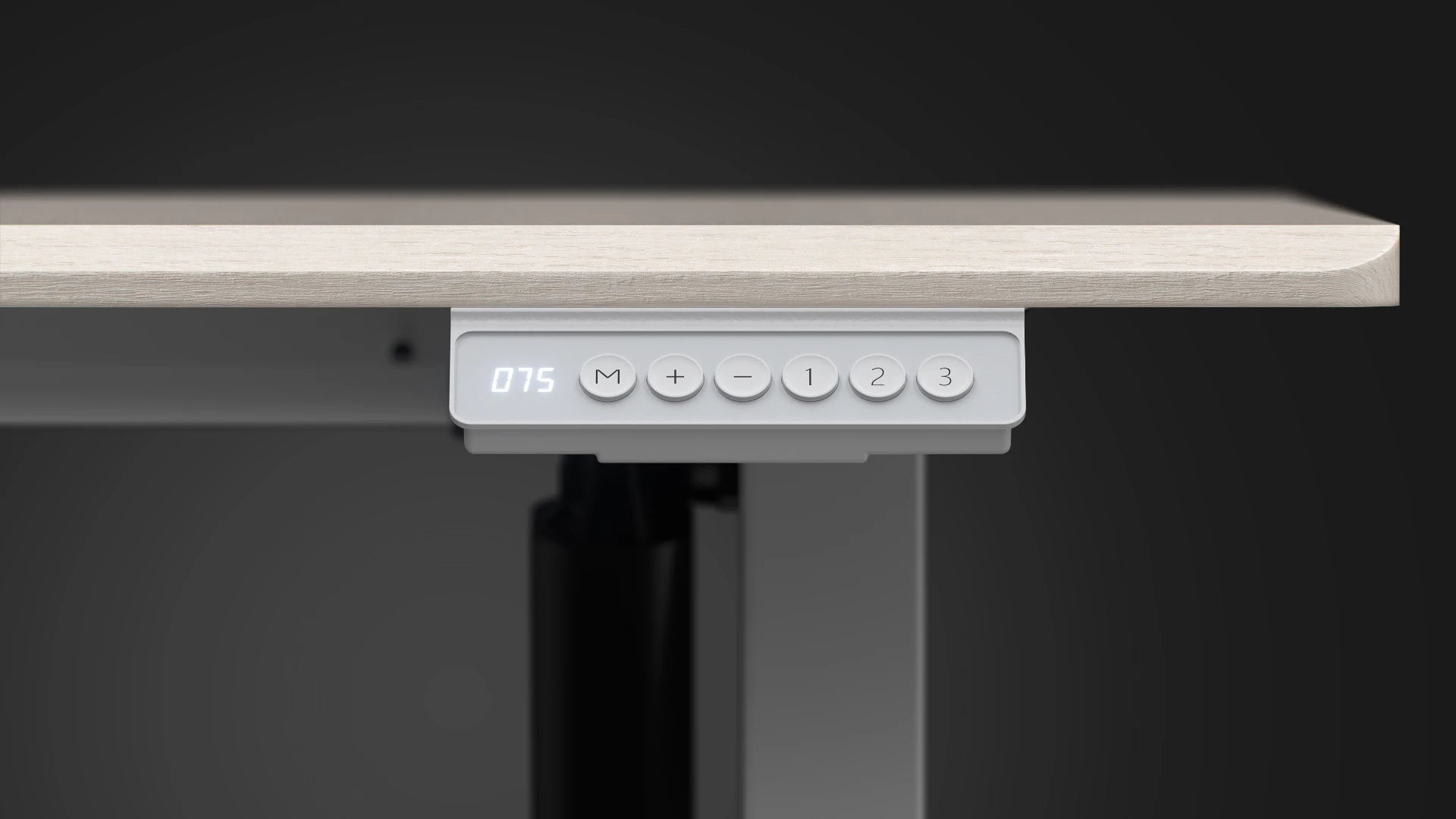 Dotykowy panel sterowania z pamięcią ustawień wysokości biurka Atlas S Electric Light Wood 