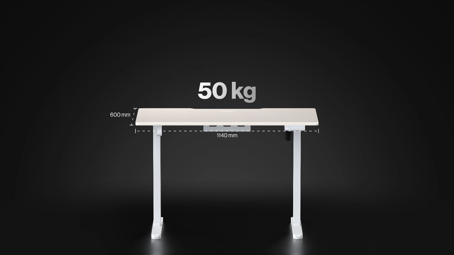 Blat biurka Atlas S Electric Light Wood z płyty MDF z wykończeniem w kolorze jasnego drewna 