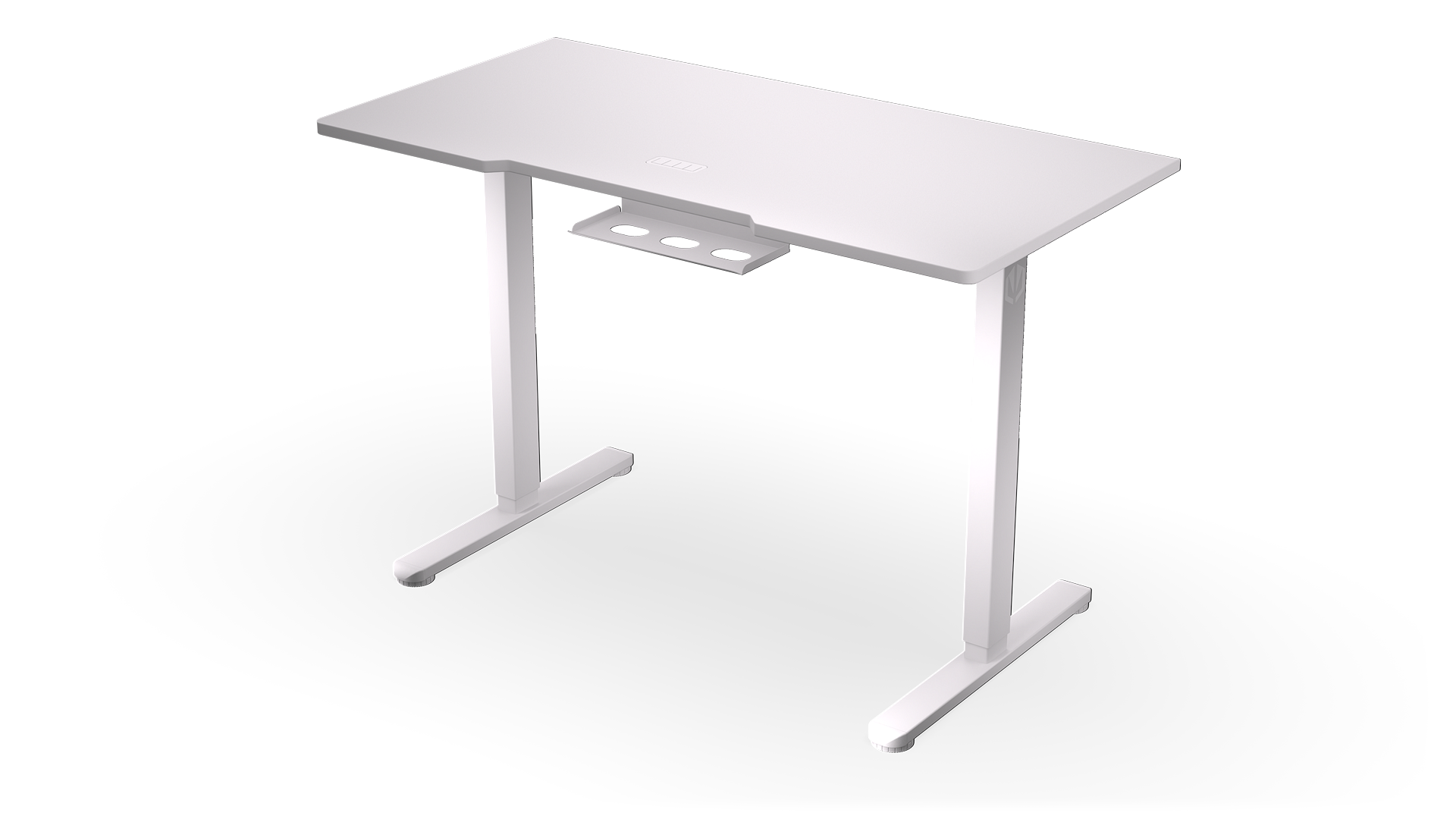 ENDORFY Atlas S Electric Onyx White EY8E008-Desk Left Back View Edge Desk Top Indentation Space Cables