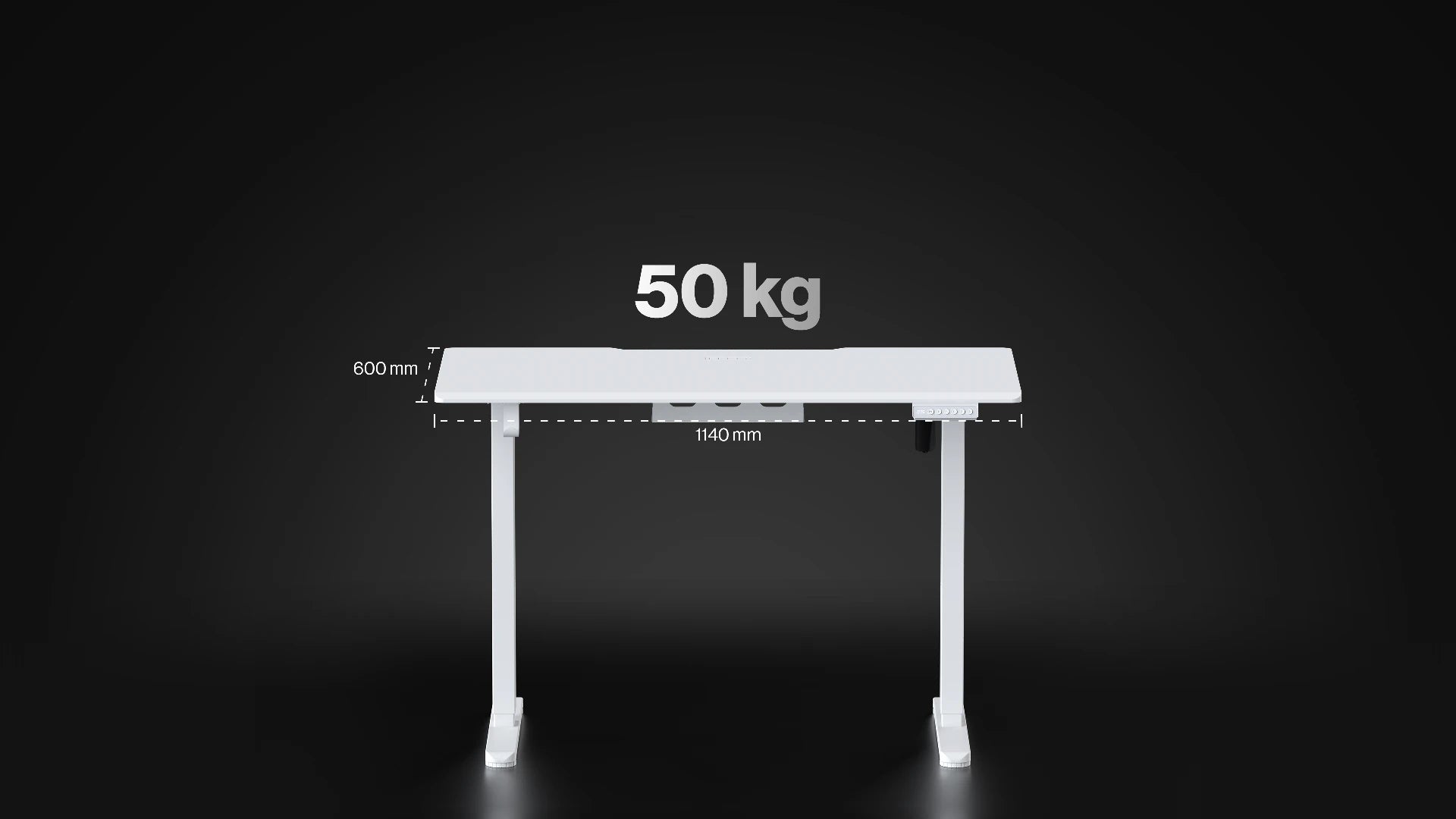 Blat biurka Atlas S Electric Onyx White z wysokogatunkowej płyty MDF z białym wykończeniem