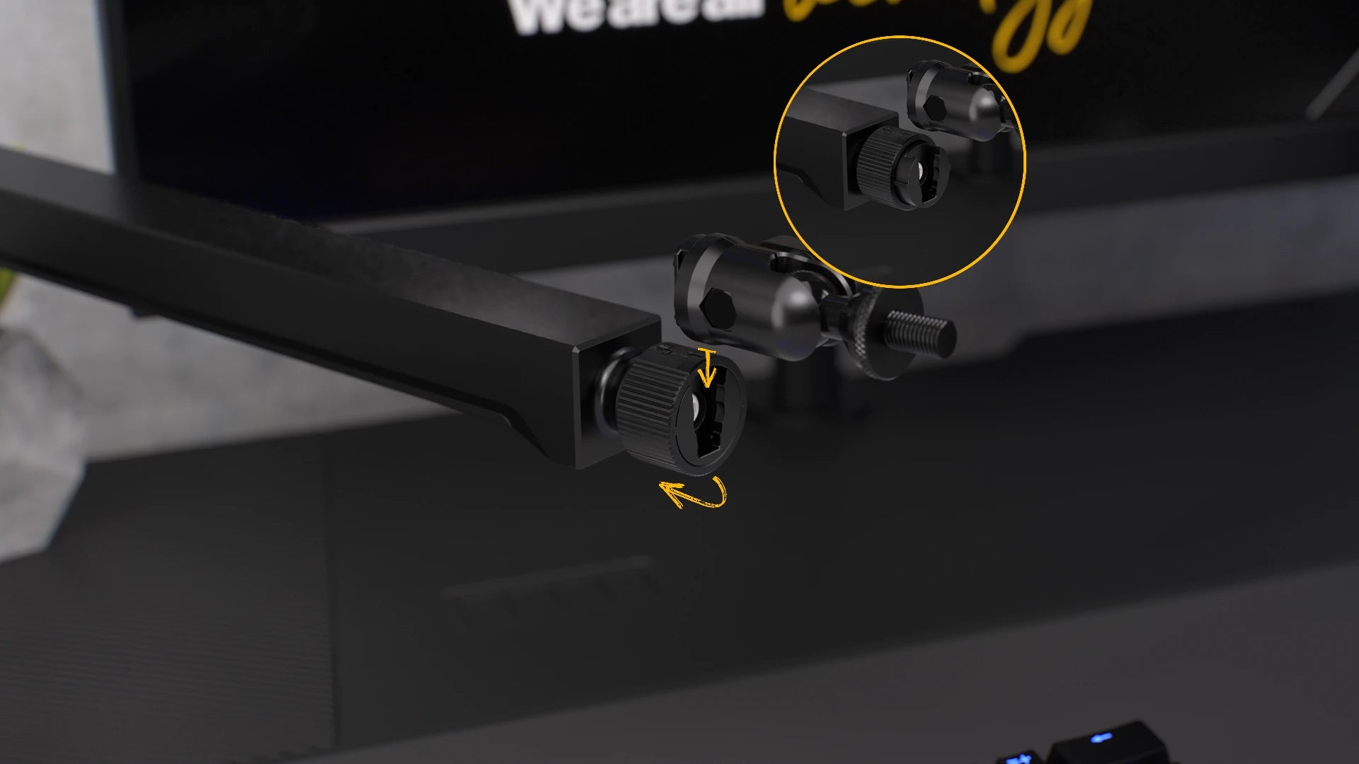 System Quick Mount w Broadcast Low Profile Boom Arm pozwala na szybką i beznarzędziową zmianę zamontowanych na statywie akcesoriów.