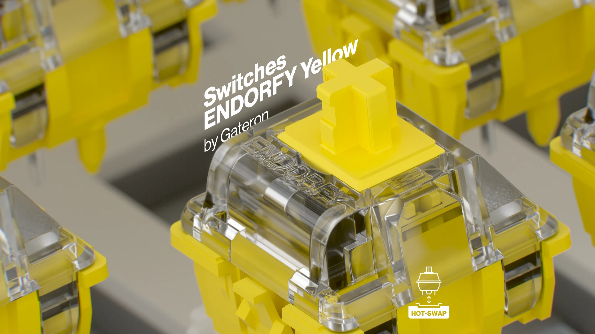Zbliżenie na switch ENDORFY Yellow by Gateron 