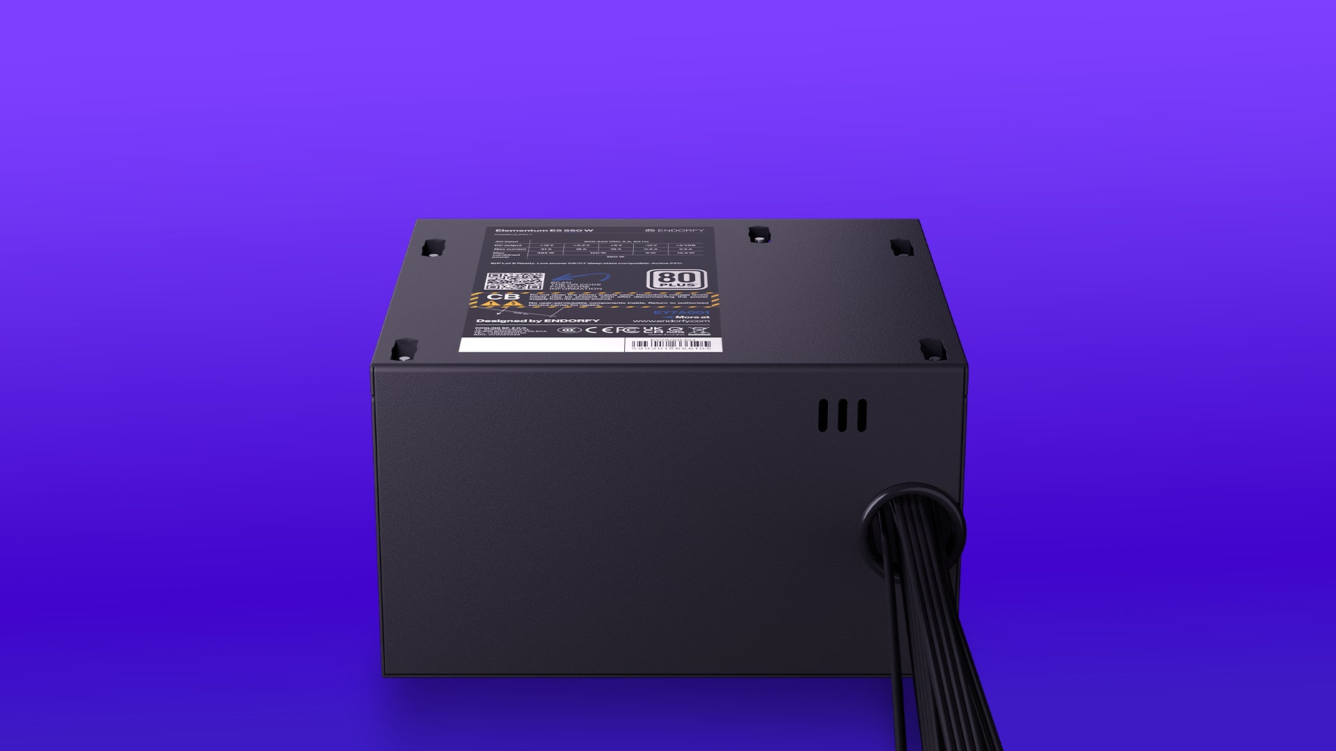 Zasilacz ENDORFY Elementum E5 550 W z widocznym okablowaniem 