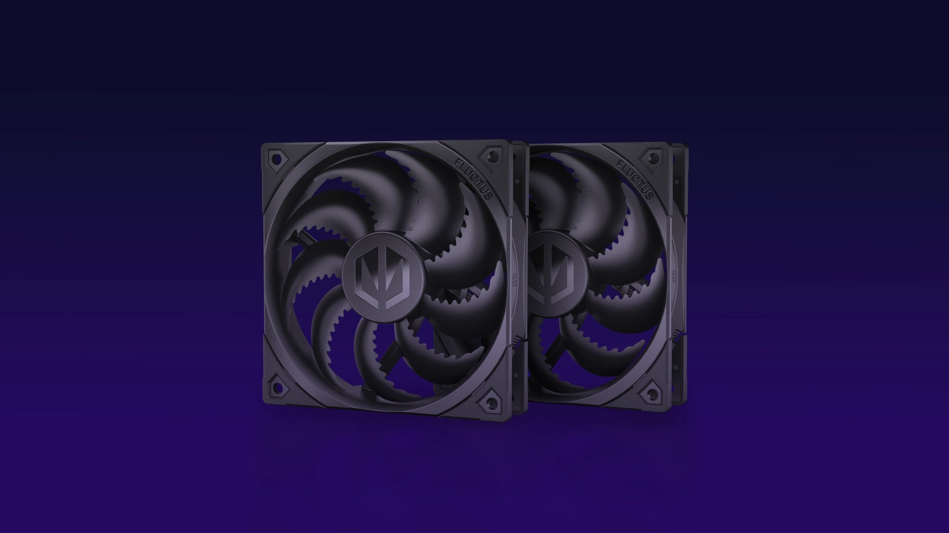 Dwa wentylatory Fluctus 120 PWM z falistą krawędzią łopatek, zapewniające cichą i wydajną pracę chłodzenia Fera 5 Dual Fan.