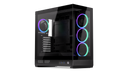 ENDORFY Fishtank 6000 Corona EY2A025-PC Case Front Left View Glass Panel I/O Panel Inside Empty Interior