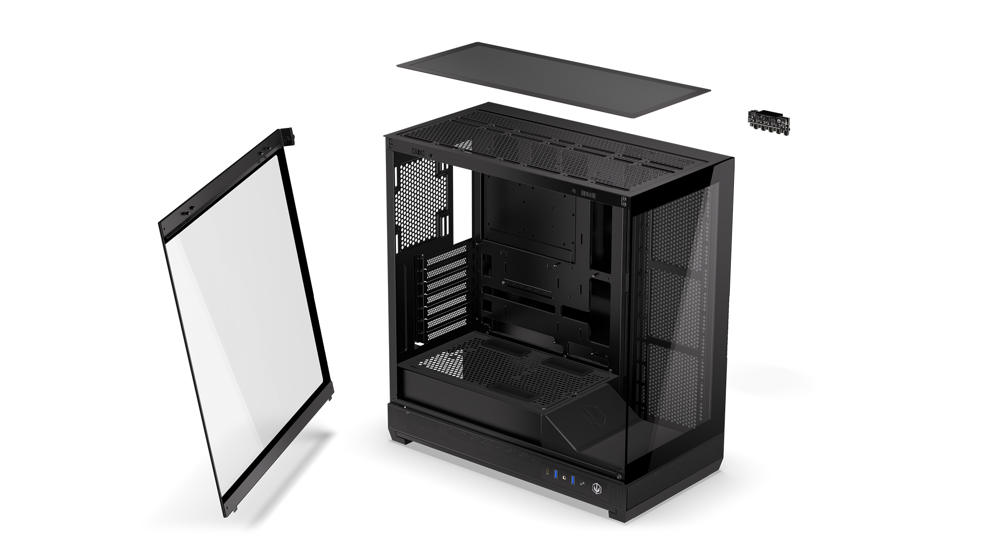 ENDORFY Fishtank 6000 Flex EY2A026-PC Case Explode View Black Disassembled Components