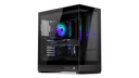 ENDORFY Fishtank 6000 Flex EY2A026-PC Case Front Left View Glass Side Front Panel Visible Illuminated Fan Logo Inscription ENDORFY Components