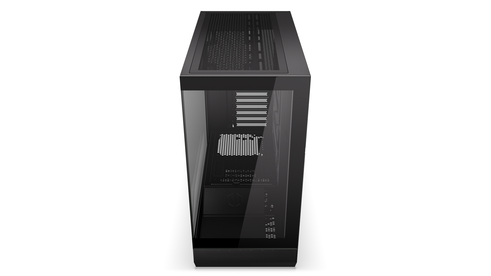 ENDORFY Fishtank 6000 Flex EY2A026-PC Case Top Front Left View Glass Panel Inside Empty Interior