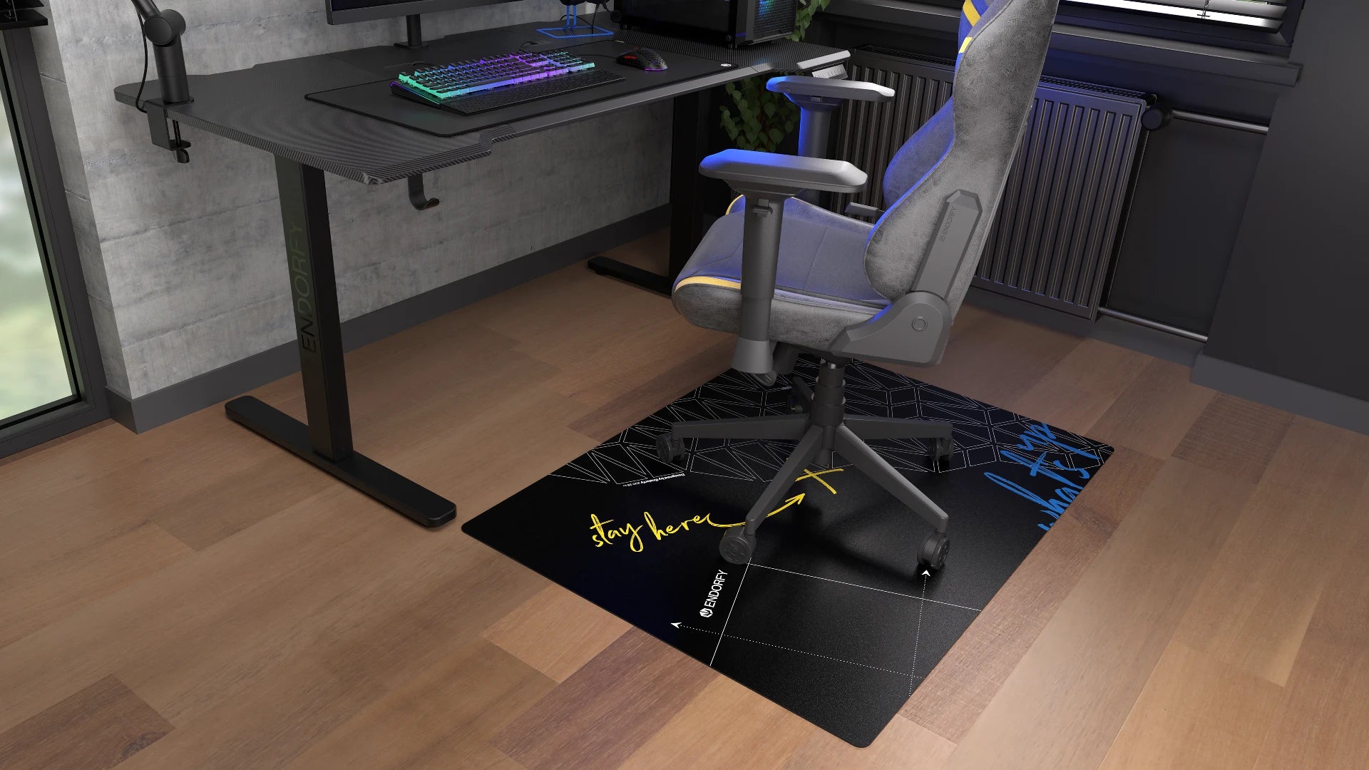 Mata ochronna Floor Pad FP120R z PVC chroniąca podłogę przed uszkodzeniami od fotela gamingowego 