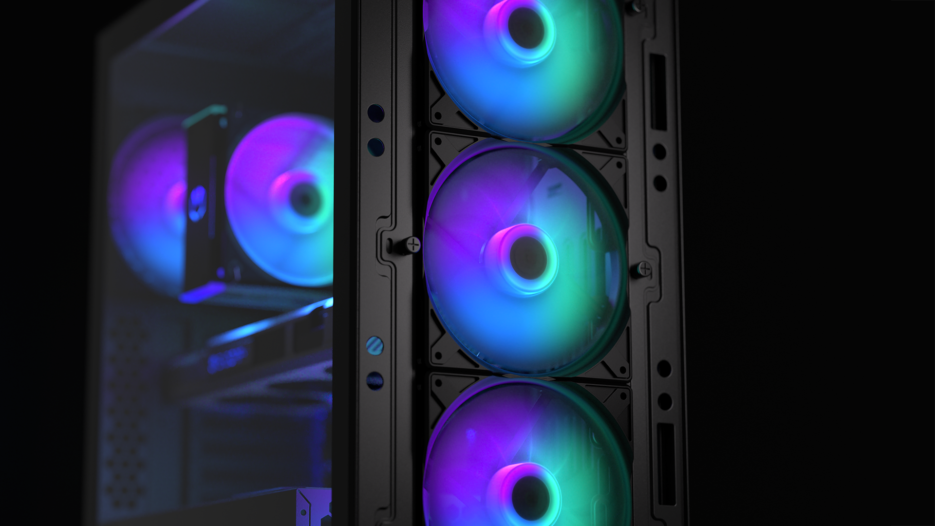 Wentylatory Fluctus 140 PWM ARGB pracujące na froncie obudowy PC 