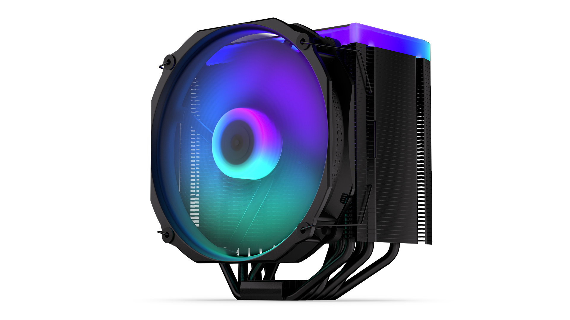 ENDORFY Fortis 5 Black ARGB EY3A014 Air Cooling Right Side Angle View Fan ON