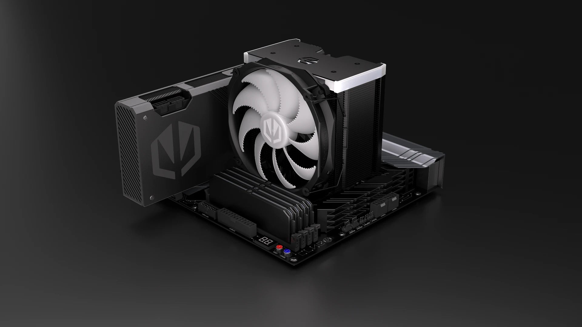 Asymetryczny radiator ENDORFY Fortis 5 Black ARGB z sześcioma ciepłowodami 