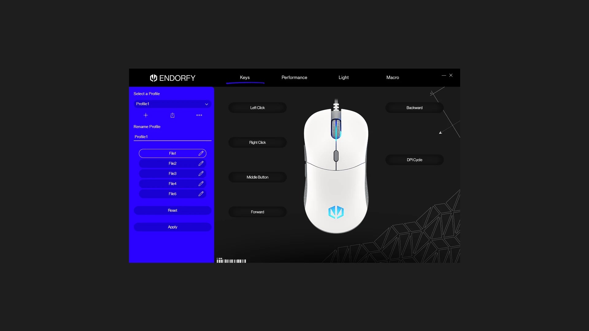Dedykowane oprogramowanie dla myszki GEM Onyx White umożliwiające pełną konfigurację 