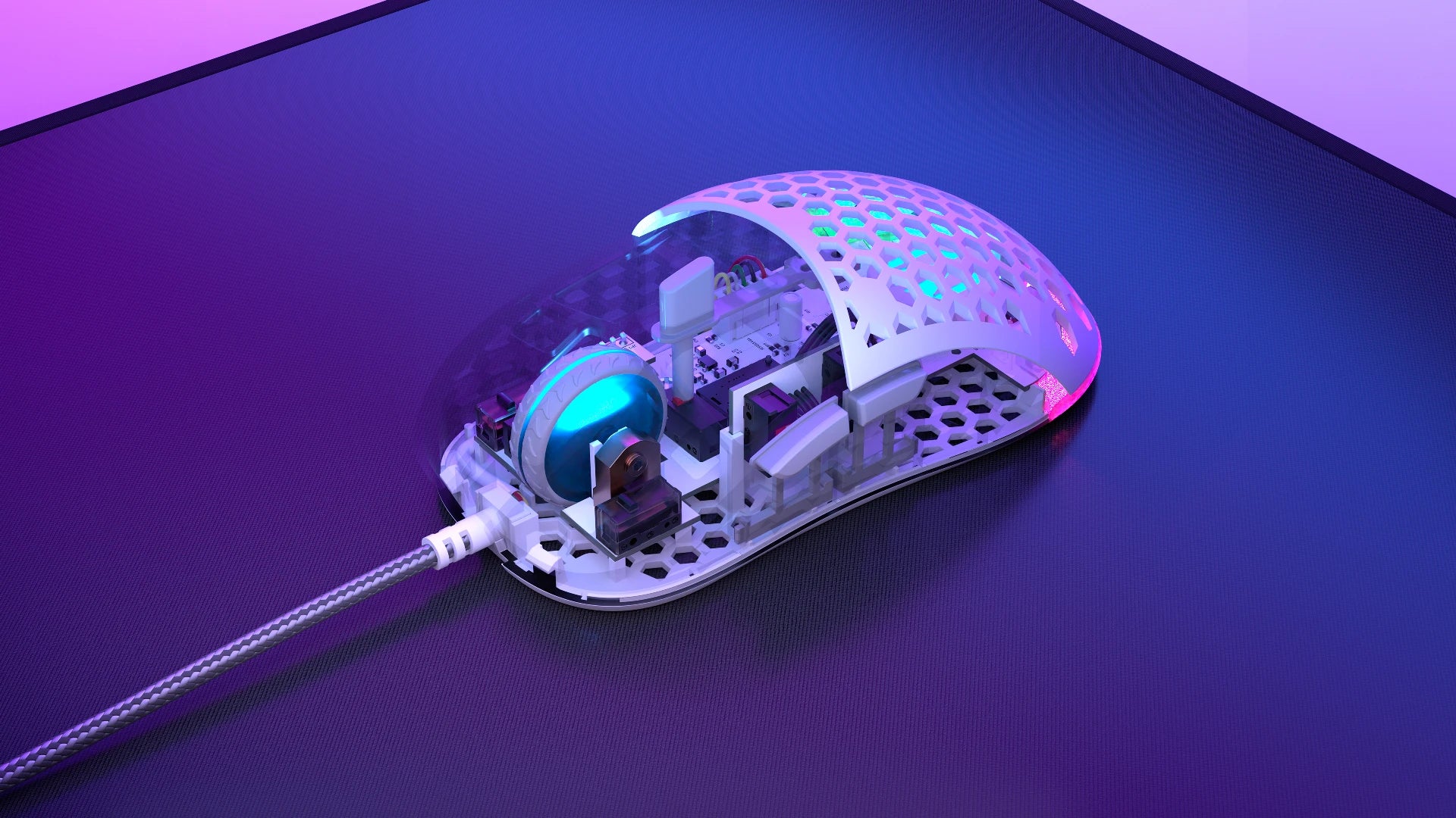ENDORFY Lix Onyx White EY6A004-Mouse Right View White Housing Interior