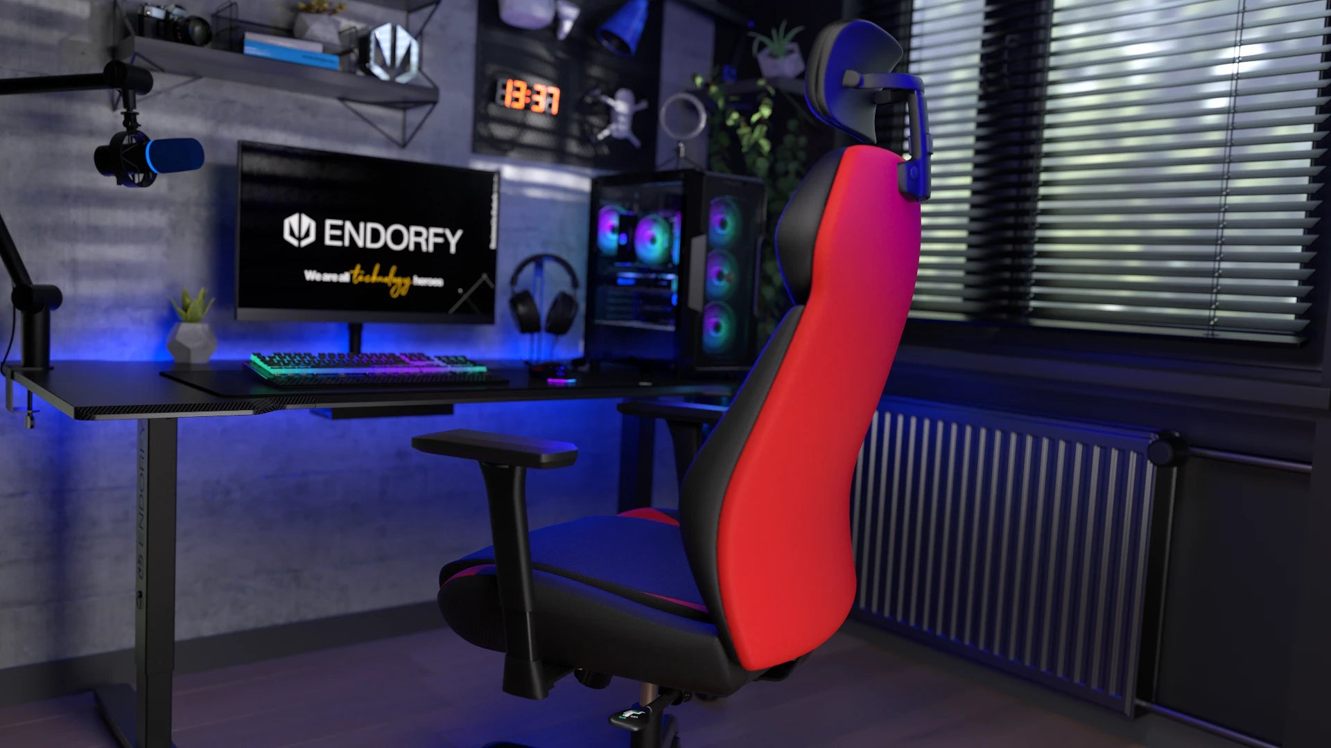 Zbliżenie na ergonomiczne oparcie forela gamingowego ENDORFY Meta RD
