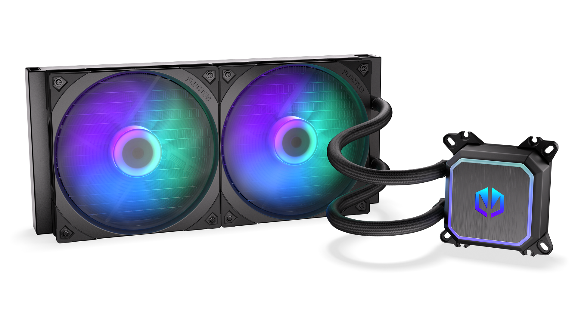 ENDORFY Navis F280 ARGB EY3B005 REV 1.0 Gallery 01 Front View ARGB Fan ON