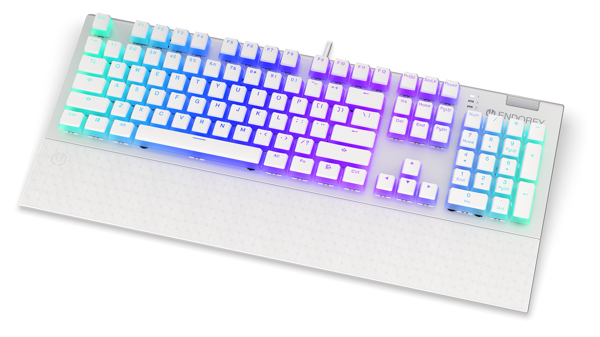 ENDORFY Omnis Pudding Onyx White Brown EY5A035-Keyboards Front Right View Buttons White ARGB