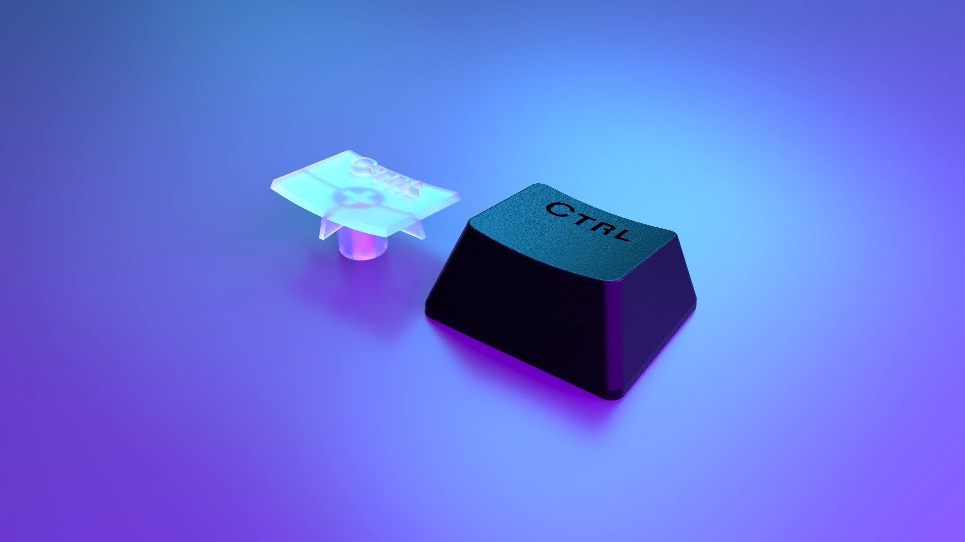 Keycap PBT – widoczne dwie warstwy tworzywa PBT 