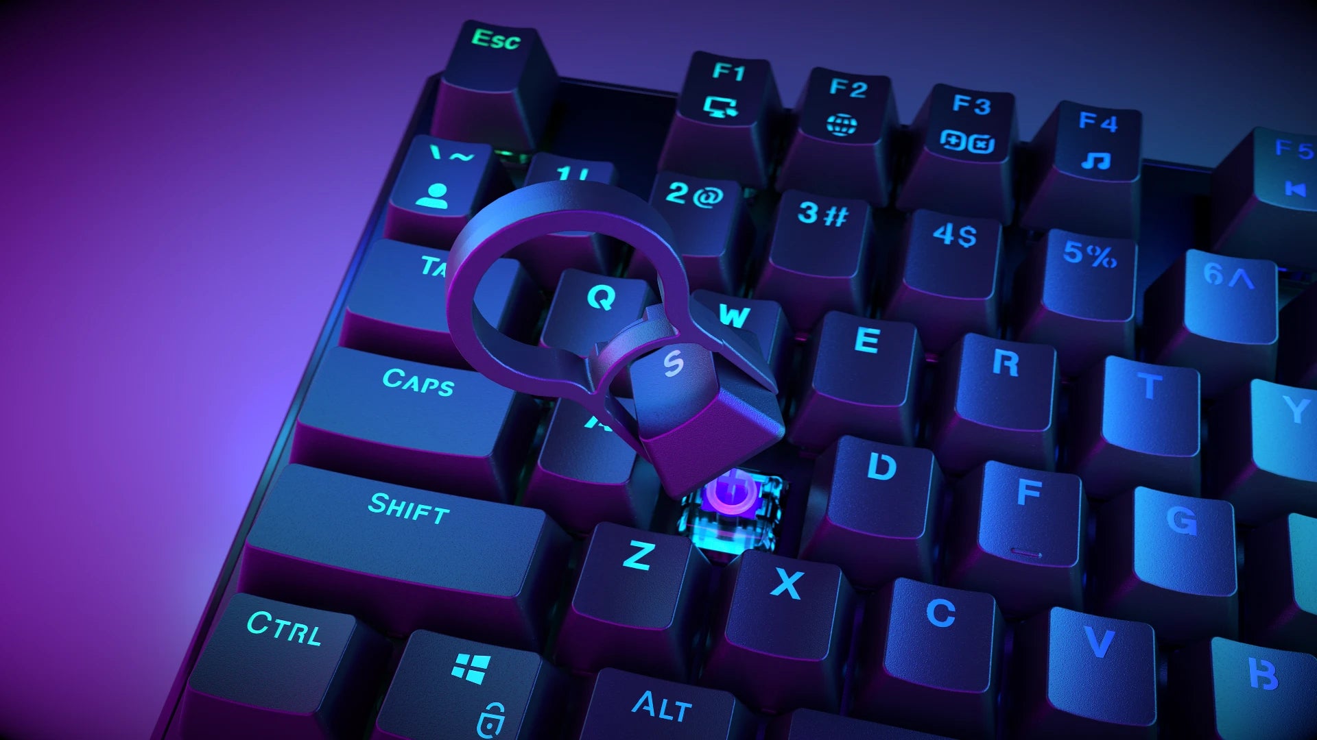 Keycap puller zdejmujący czarną nakładkę PBT z klawiatury 