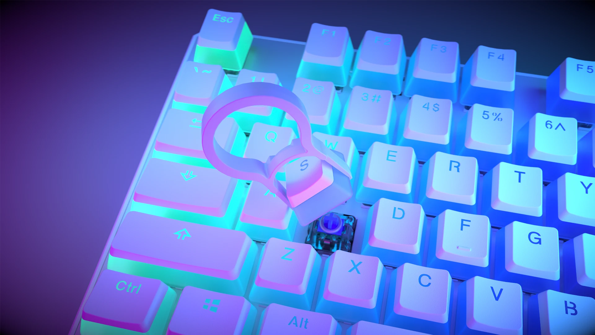 Keycap puller zdejmujący nakładkę PBT Pudding Onyx White z klawiatury 