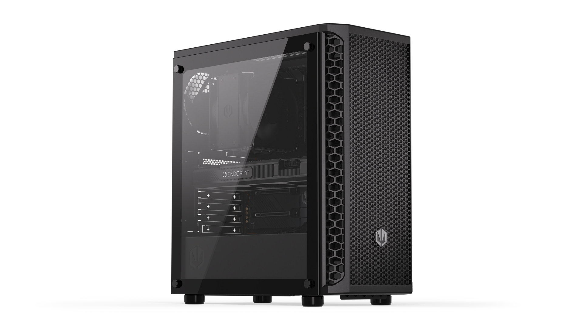ENDORFY Signum 300 Core EY2A004 -PC Case Left mView Panel Inside Components Logo Inscription ENDORFY