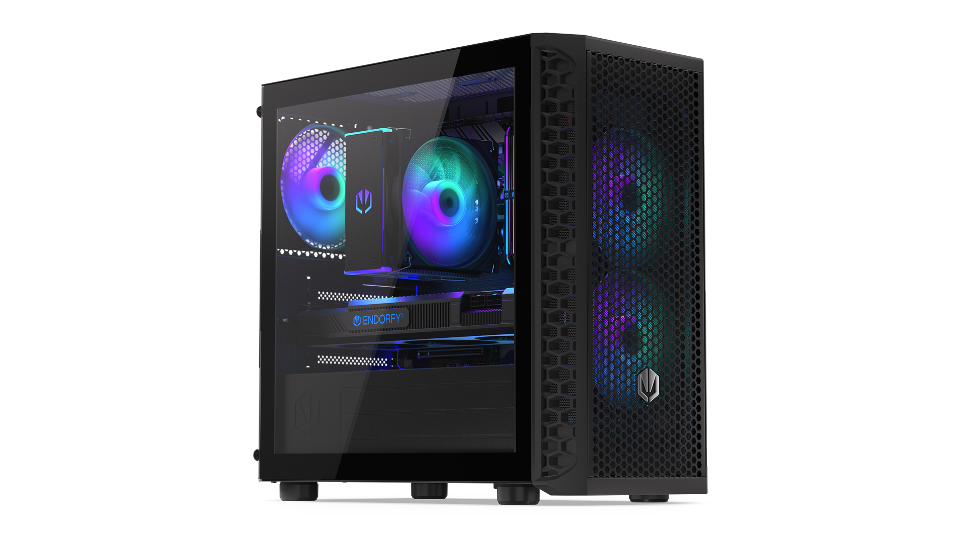 ENDORFY Signum M30 ARGB EY2A020-PC Case Front Left View Glass Side Panel Fans Components ARGB