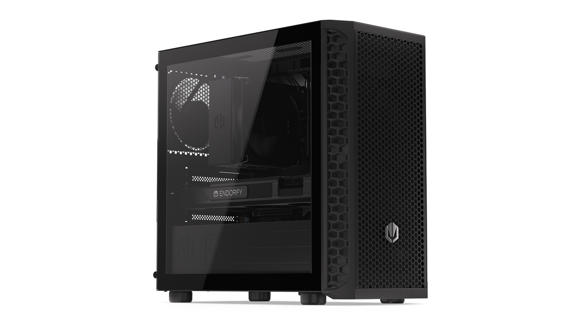 ENDORFY Signum M30 Air EY2A019-PC Case Left View Glass Panel Inside Components Inscription ENDORFY