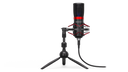 ENDORFY Solum Streaming T EY1B003-Microphone Front View Red Backlight Stand