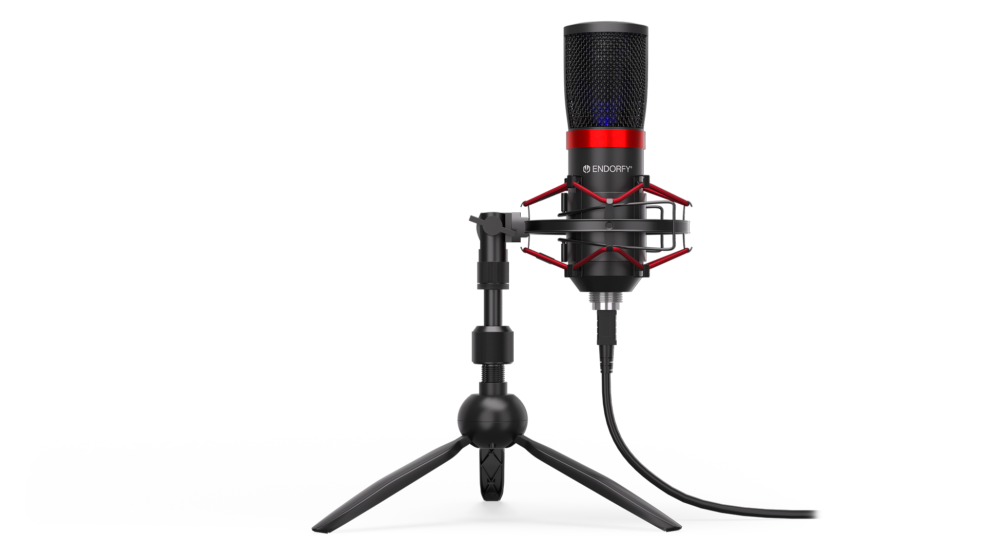 ENDORFY Solum Streaming T EY1B003-Microphone Front View Red Backlight Stand