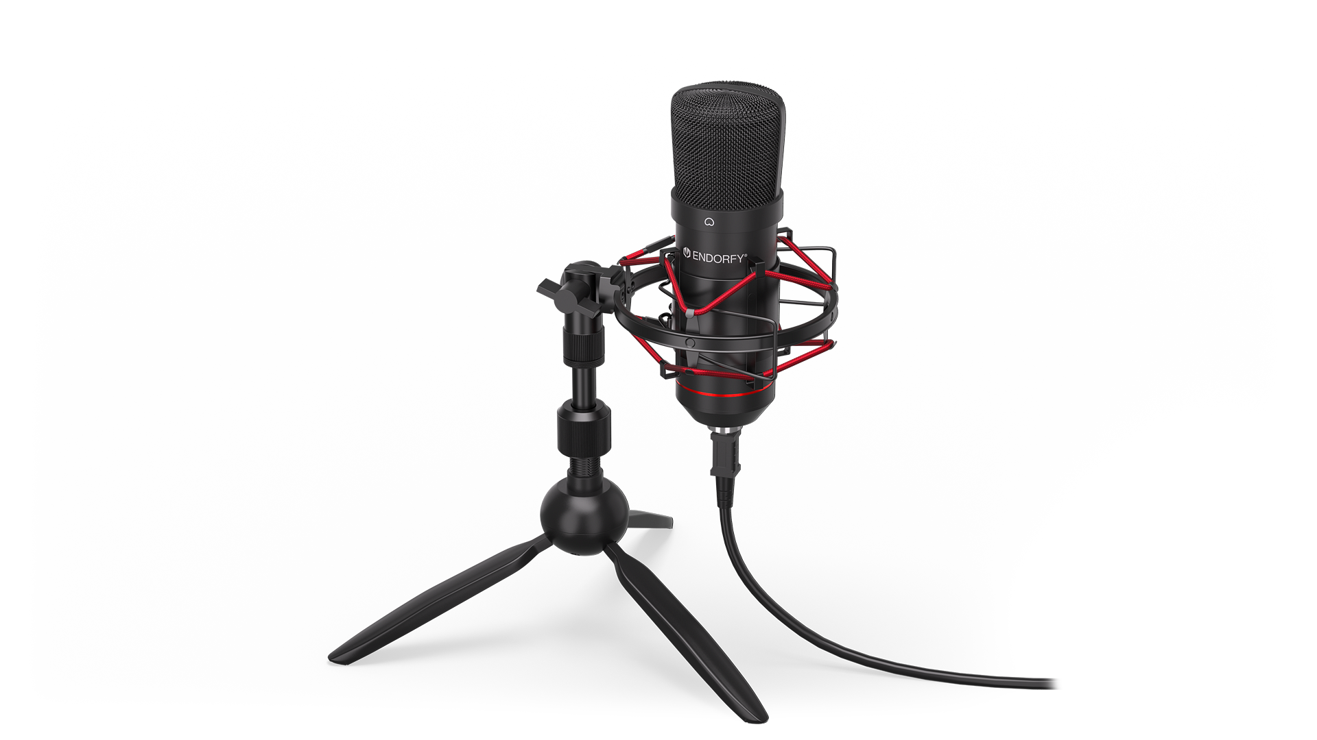 ENDORFY Solum T EY1B002-Microphone Front View Red Backlight Stand