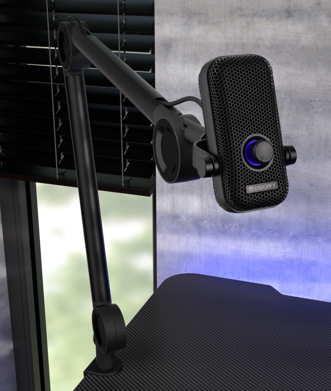 ENDORFY Solum Voice EY1B014-Microphone Front View Arm Attached To Desk