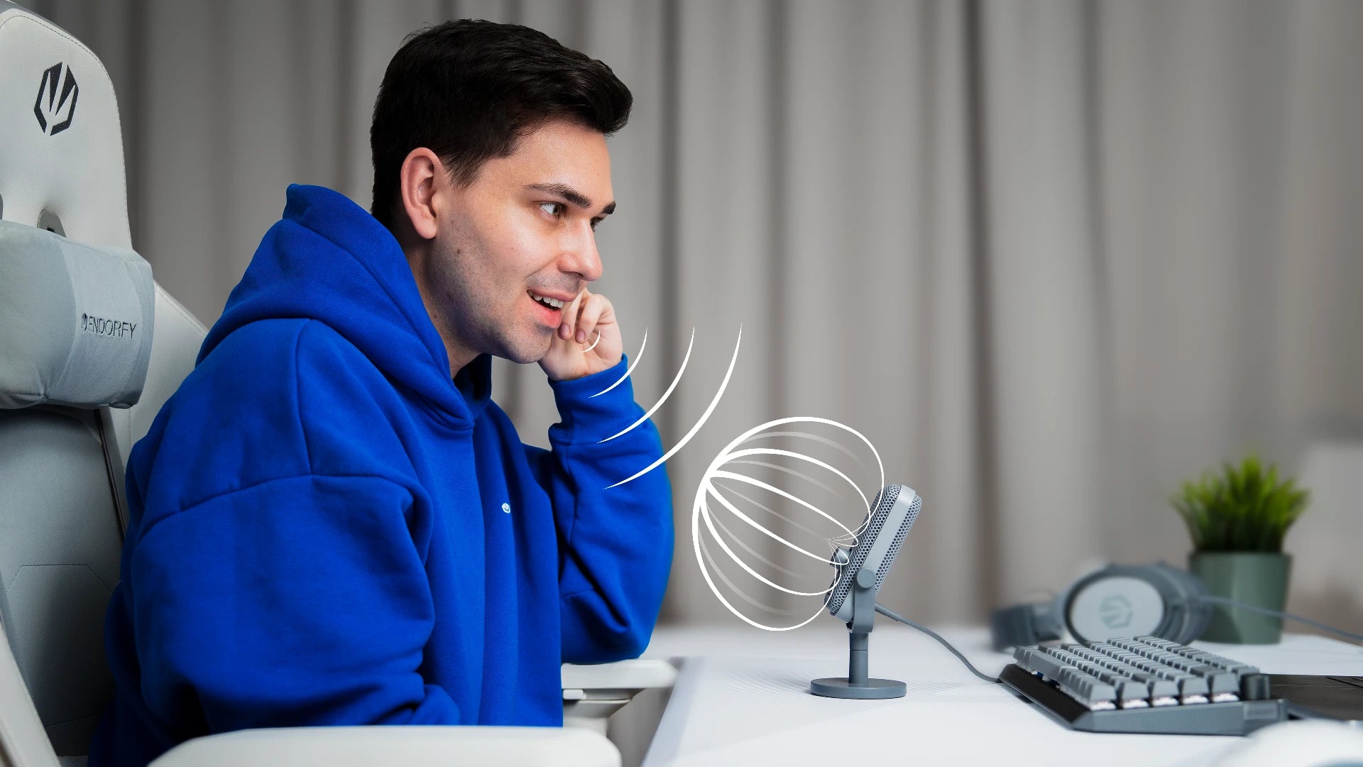 Mikrofon Solum Voice S Alt Gray z charakterystyką kardioidalną do nagrywania głosu z przodu 