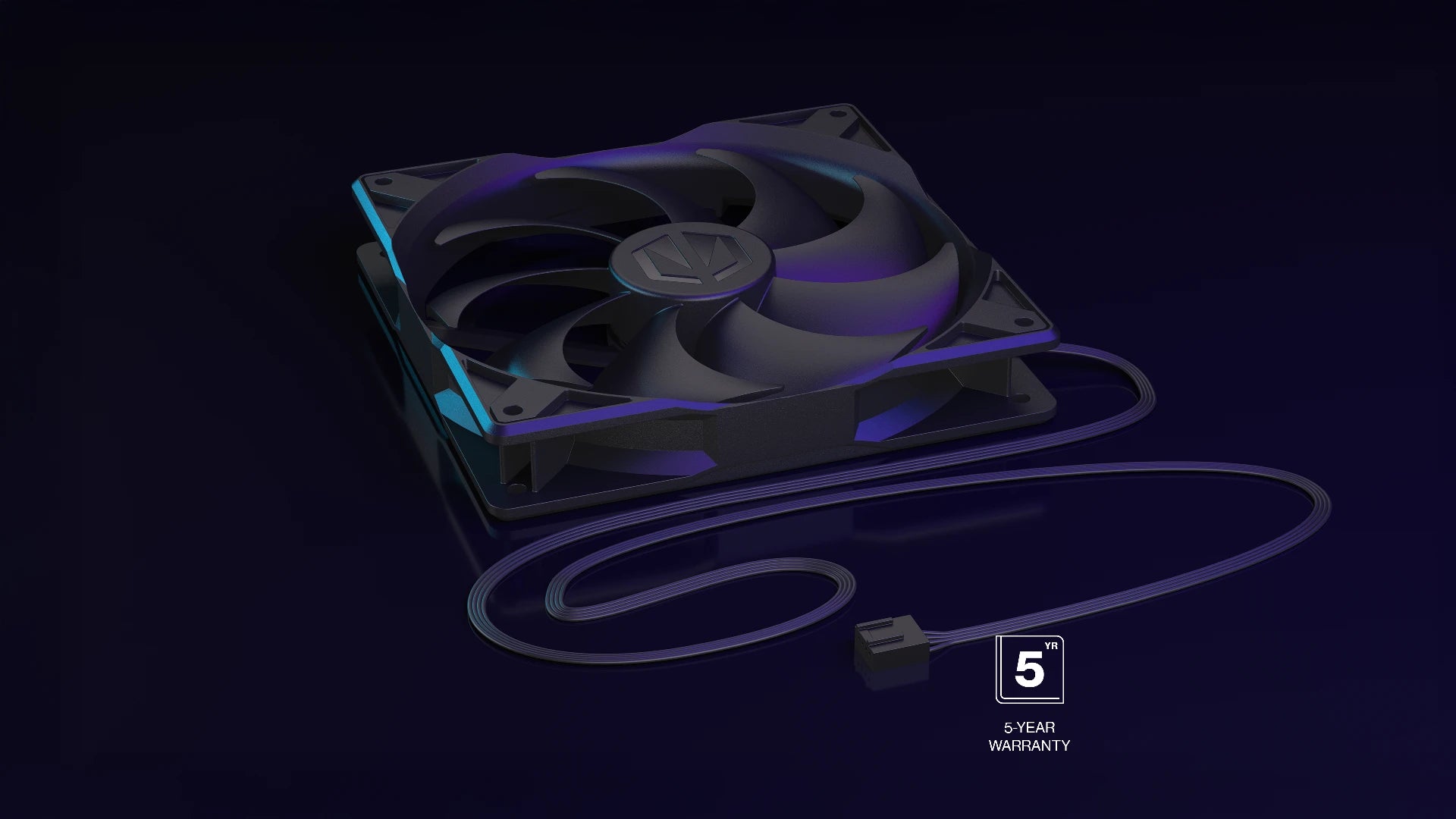 Wentylator Stratus 140 PWM z ikoną symbolizującą 5-letnią gwarancję 