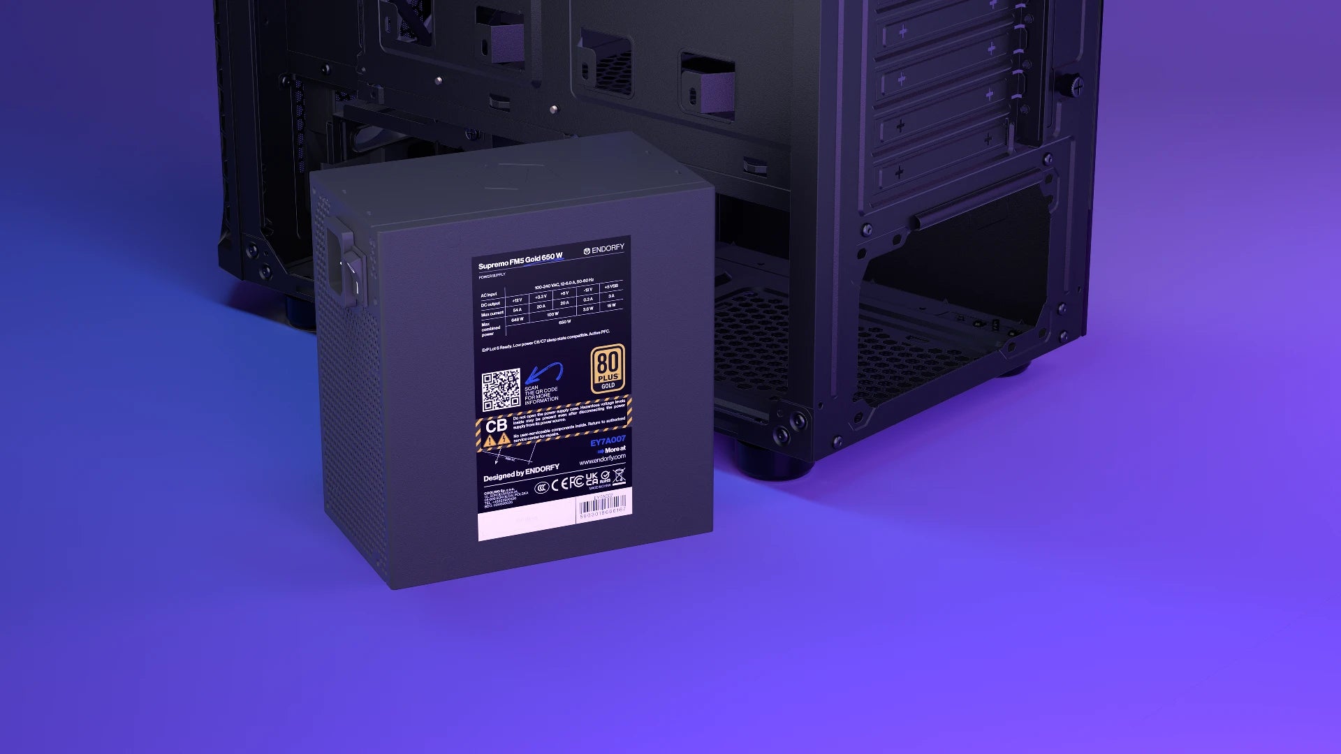 ENDORFY Supremo FM5 Gold 650 W EY7A007 features 03 PSU Installed PC Case Back View