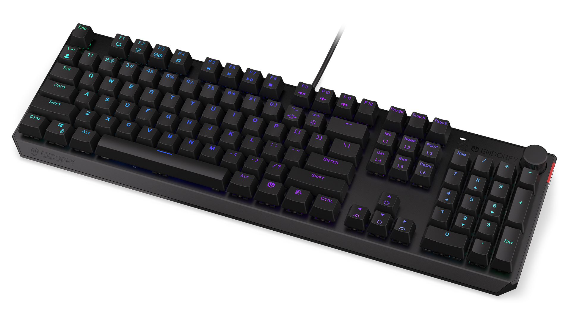 ENDORFY Thock Blue EY5A121-Keyboards Front Right View Buttons Black
