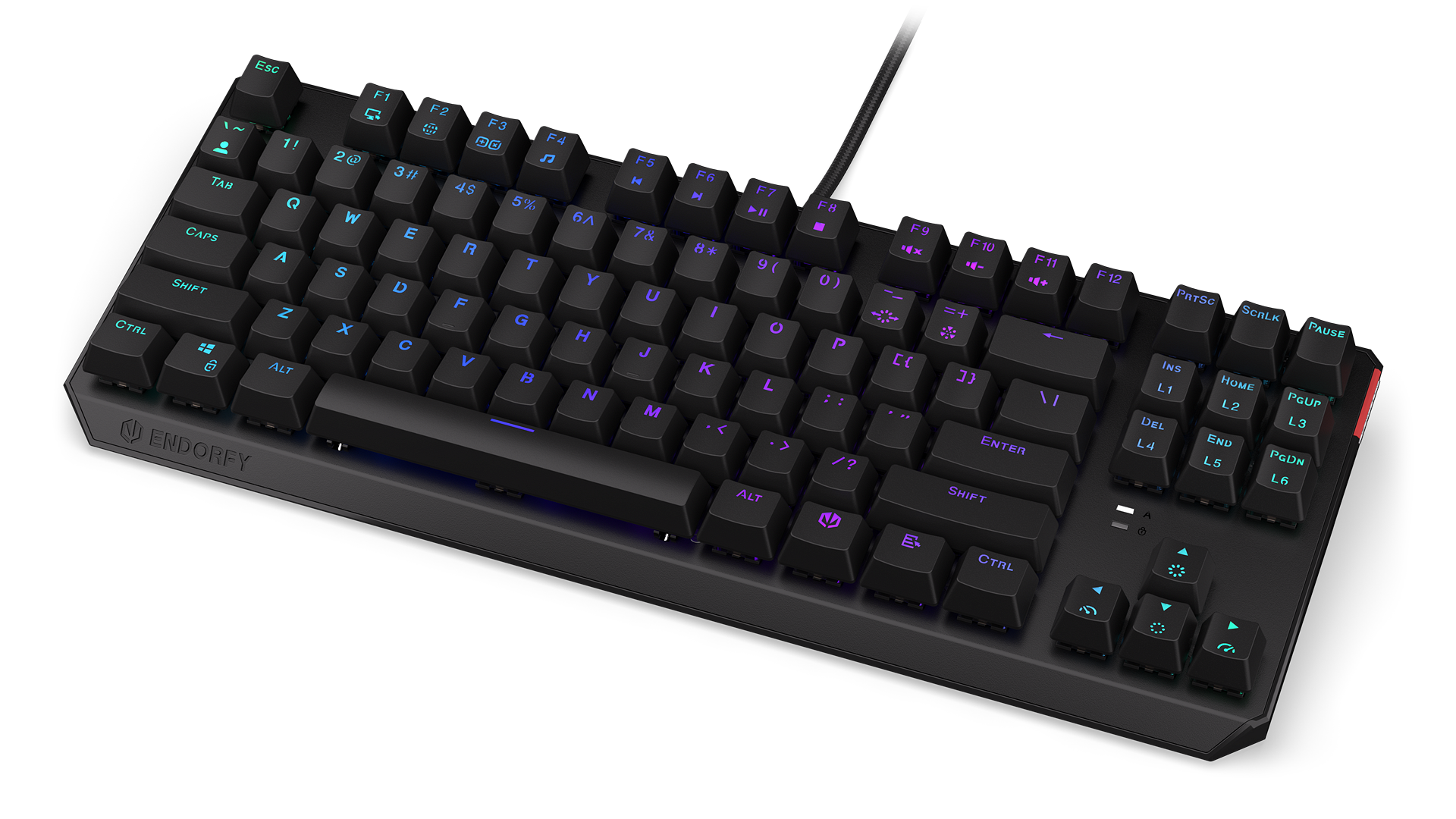 ENDORFY Thock TKL Brown EY5A002-Keyboards Front Right View Buttons Black