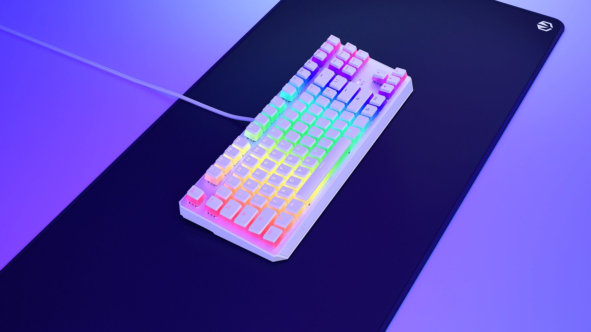 ENDORFY Thock TKL Pudding Onyx White Brown EY5A008 features 01 Keyboard Angle Top Overview