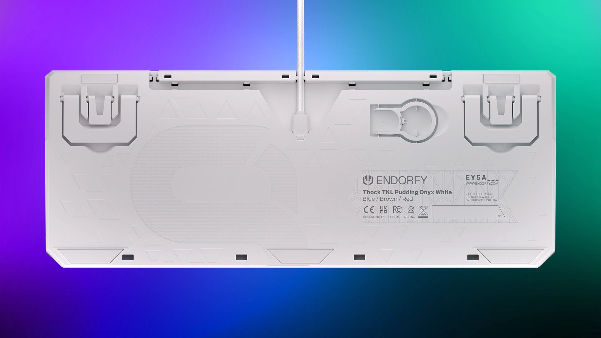 ENDORFY Thock TKL Pudding Onyx White Brown EY5A008 features 08 Keyboard Bottom View Cable Management