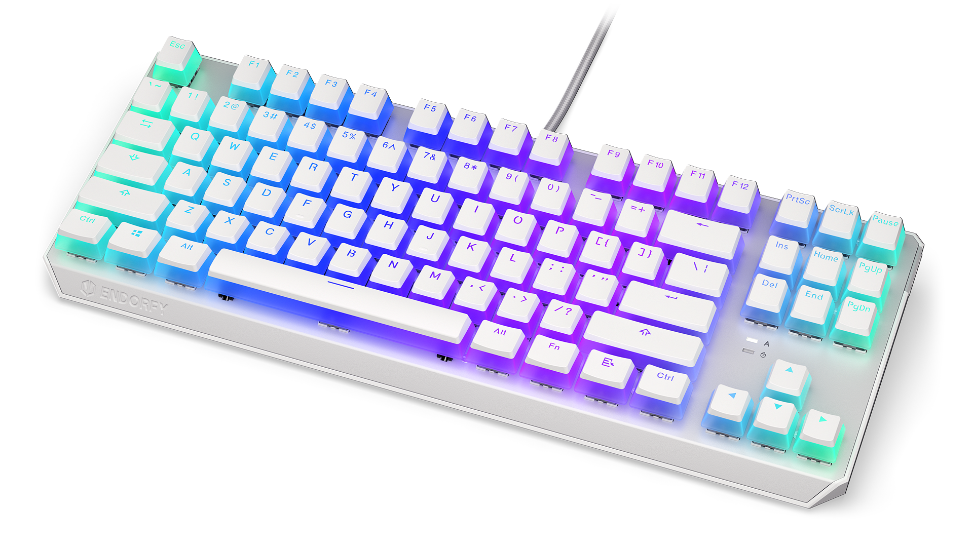 ENDORFY Thock TKL Pudding Onyx White Red EY5A009 Gallery Front Top View