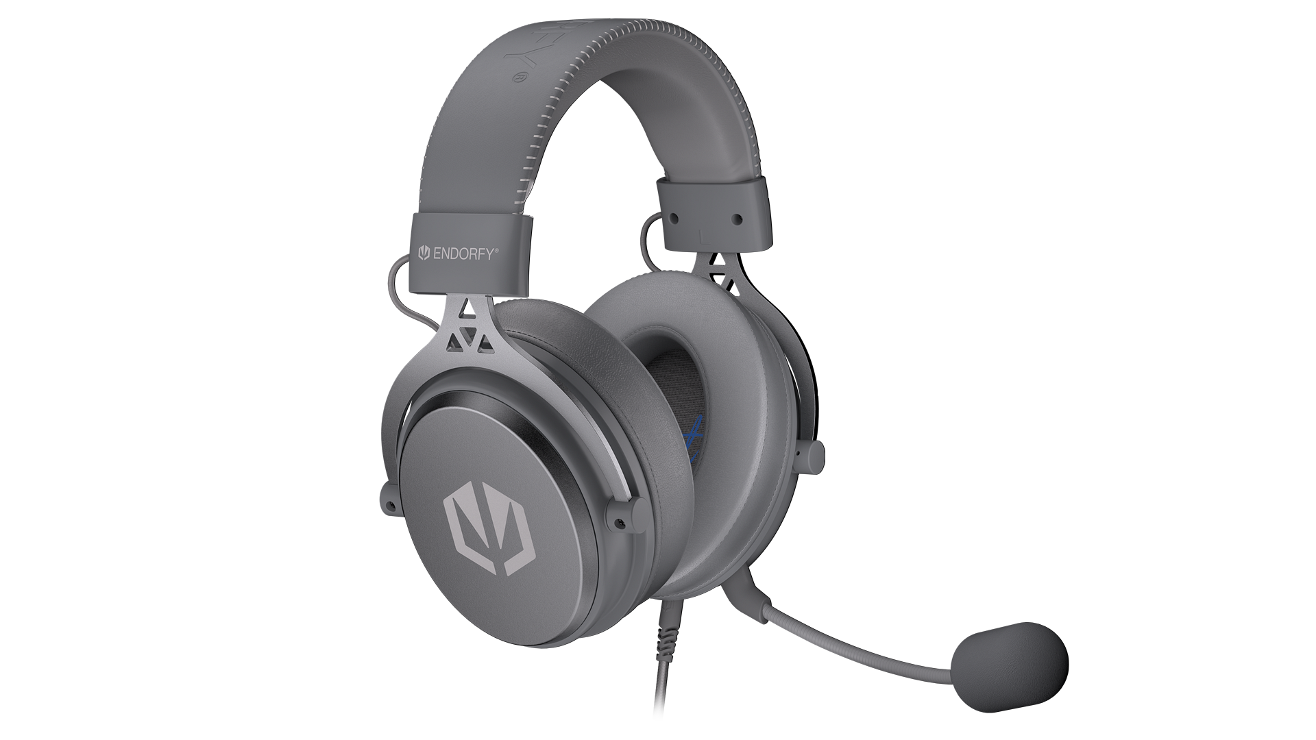 ENDORFY Viro Plus USB Alt Gray EY1A013 Headphones Left Side Angle View Gray