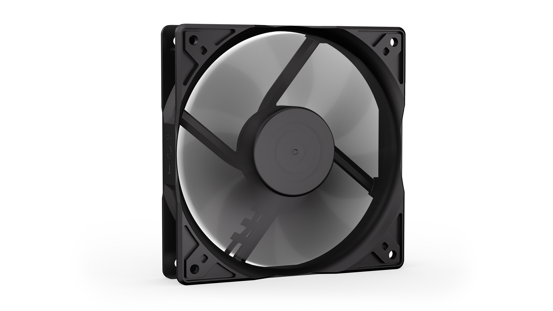 ENDORFY Zephyr 120 EY4A017 Right Side Angle View Black Fan ON