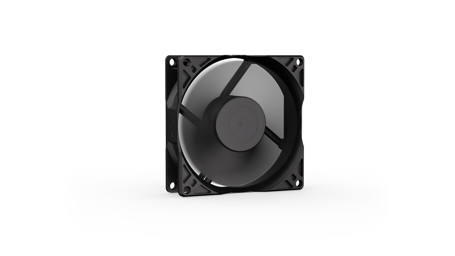 ENDORFY Zephyr 80 EY4A019 Right Side Angle View Black Fan ON
