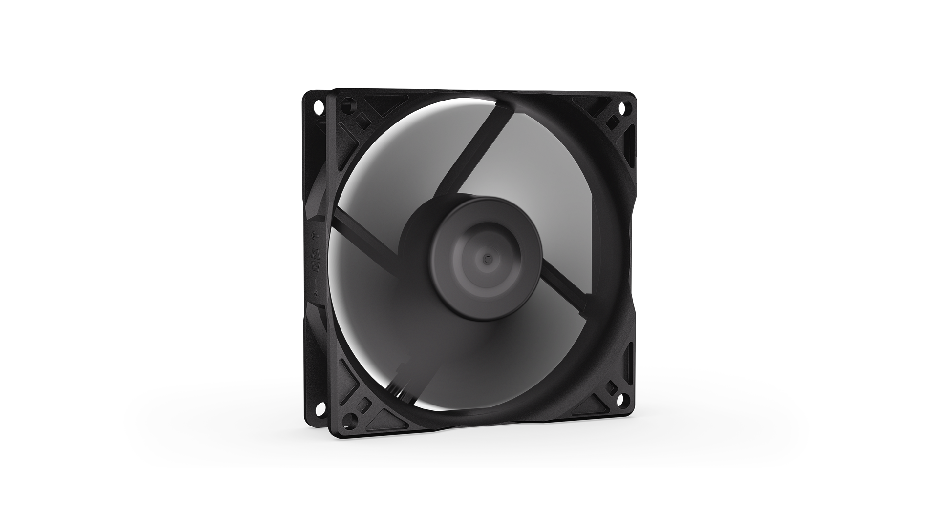ENDORFY Zephyr 92 EY4A018 Right Side Angle View Black Fan ON