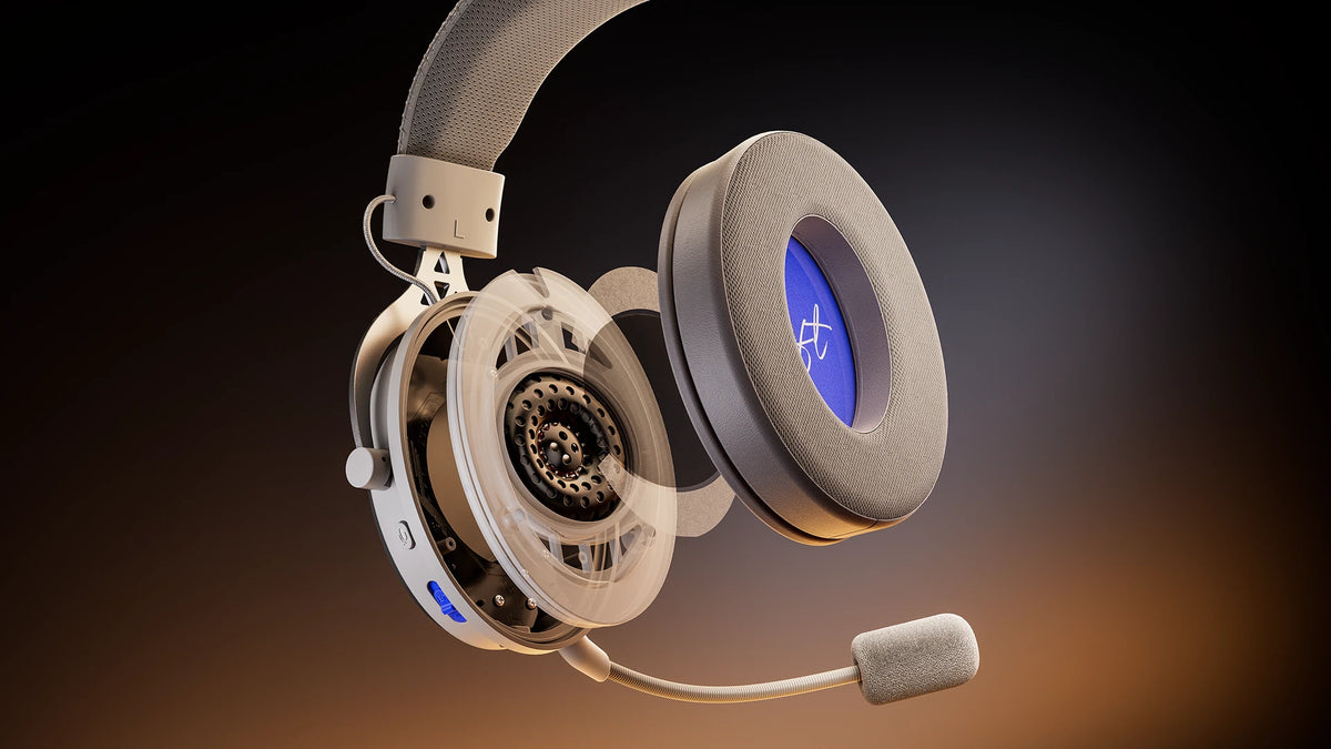 ENDORFY Viro Wireless Onyx White headphones – cutaway view of the construction