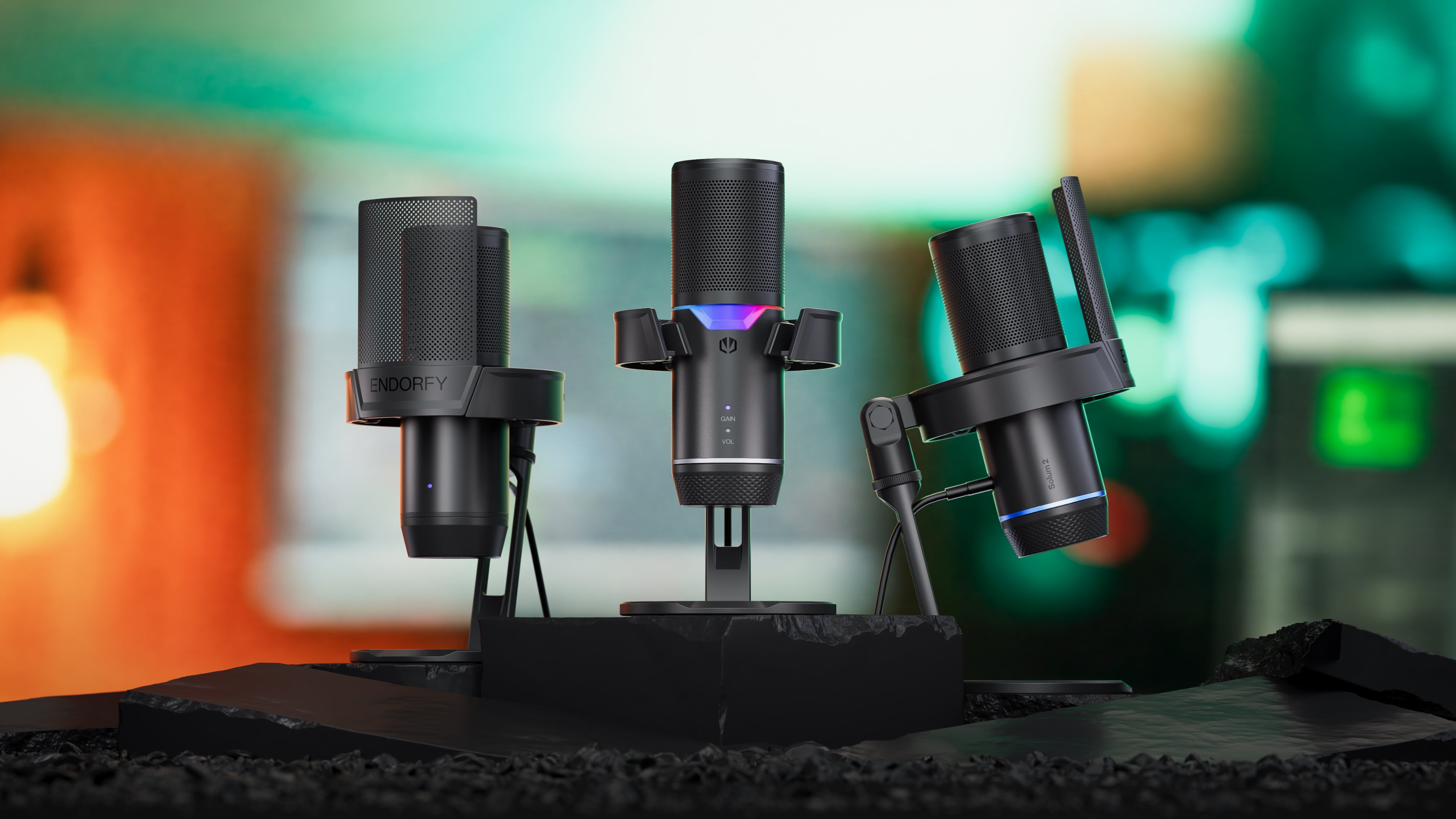 Solum 2 series microphones – front and side view