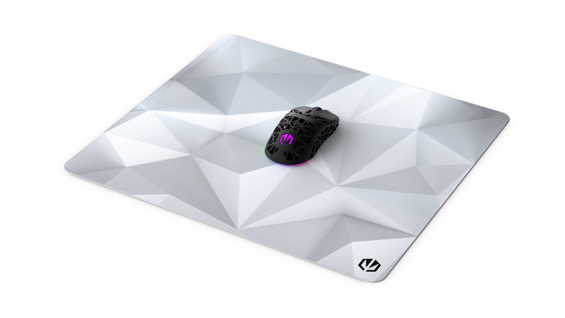Crystal Onyx White L Mouse Pad
