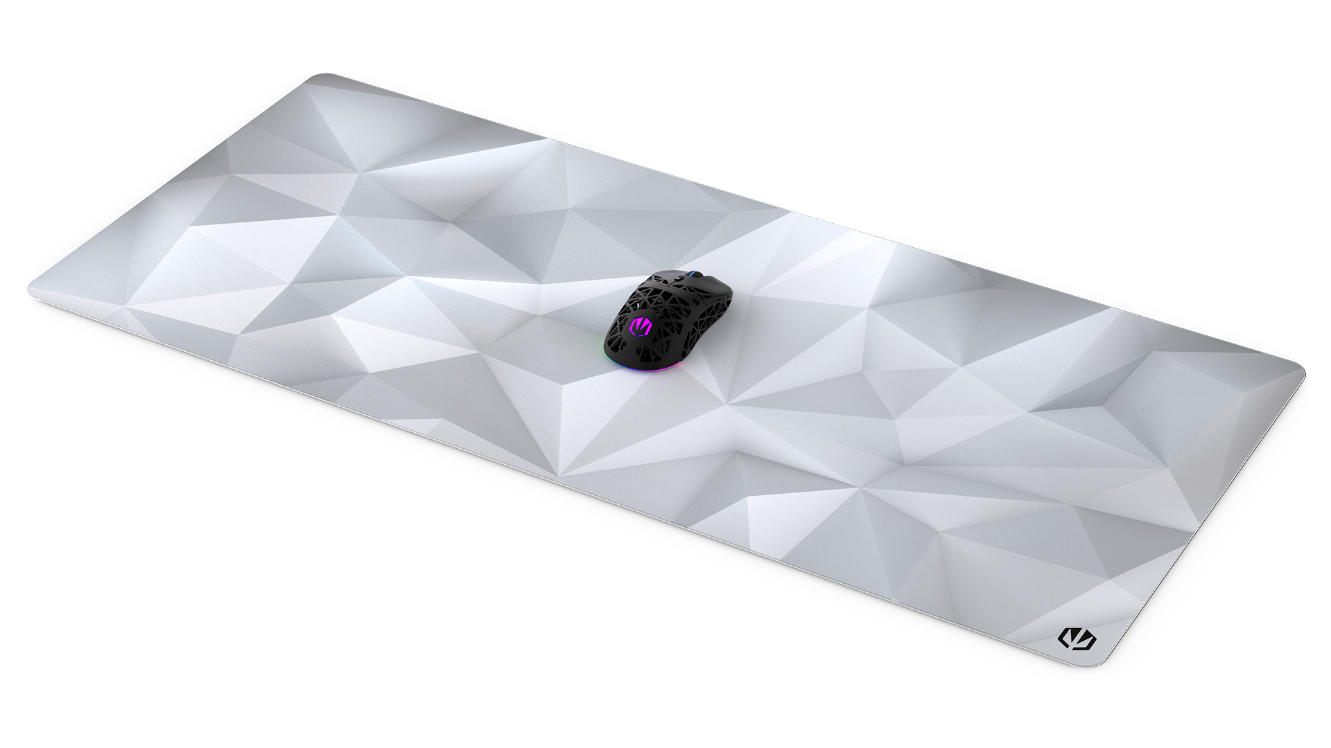 Crystal Onyx White XL Mouse Pad